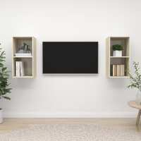  Wall-mounted TV Cabinets 2 pcs Sonoma Oak Engineered Wood