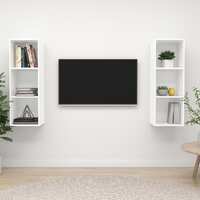  Wall-mounted TV Cabinets 2 pcs White Engineered Wood