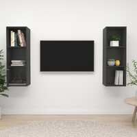 Wall-mounted TV Cabinets 2 pcs Grey Engineered Wood