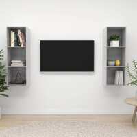  Wall-mounted TV Cabinets 2 pcs Concrete Grey Engineered Wood