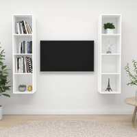  Wall-mounted TV Cabinets 2 pcs White Engineered Wood