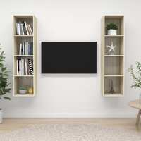  Wall-mounted TV Cabinets 2 pcs Sonoma Oak Engineered Wood