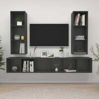  Wall-mounted TV Cabinets 4 pcs Grey Engineered Wood