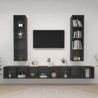  Wall-mounted TV Cabinets 4 pcs Grey Engineered Wood