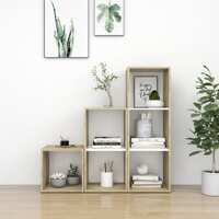  3 Piece TV Cabinet Set White and Sonoma Oak Engineered Wood