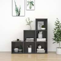  3 Piece TV Cabinet Set High Gloss Grey Engineered Wood