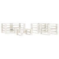  5 Piece Garden Pallet Lounge Set Solid Pinewood White