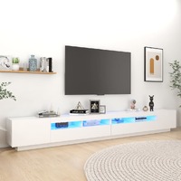  TV Cabinet with LED Lights White 300x35x40 cm
