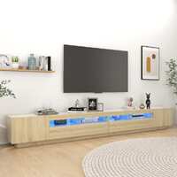  TV Cabinet with LED Lights Sonoma Oak 300x35x40 cm
