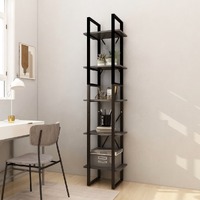  5-Tier Book Cabinet Grey 40x30x175 cm Pinewood