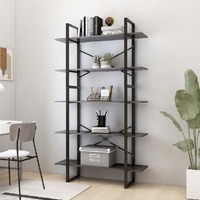  5-Tier Book Cabinet Grey 100x30x175 cm Engineered Wood