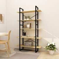 5-Tier Book Cabinet 100x30x175 cm Pinewood