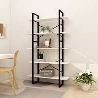  5-Tier Book Cabinet White 100x30x175 cm Pinewood