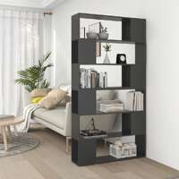  Book Cabinet Room Divider Grey 100x24x188 cm