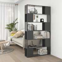  Book Cabinet Room Divider High Gloss Grey 100x24x188 cm