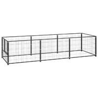  Dog Kennel Black 3 m² Steel