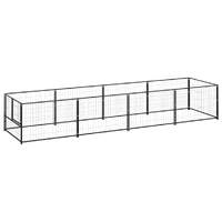  Dog Kennel Black 4 m² Steel