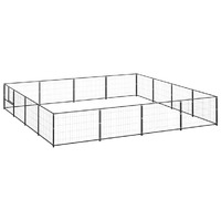  Dog Kennel Black 16 m² Steel