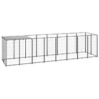  Dog Kennel Black 4.84 m² Steel