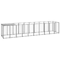 Dog Kennel Black 6.05 m² Steel