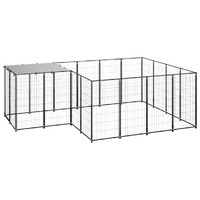  Dog Kennel Black 6.05 m² Steel