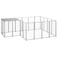  Dog Kennel Silver 6.05 m² Steel