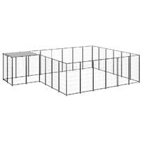  Dog Kennel Black 12.1 m² Steel