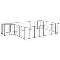  Dog Kennel Black 15.73 m² Steel