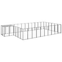  Dog Kennel Black 19.36 m² Steel
