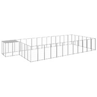  Dog Kennel Silver 22.99 m² Steel