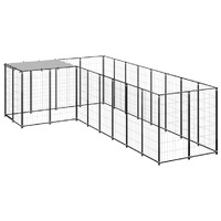  Dog Kennel Black 6.05 m² Steel
