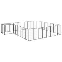  Dog Kennel Black 20.57 m² Steel