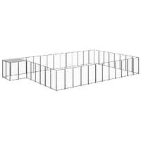  Dog Kennel Black 30.25 m² Steel