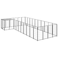  Dog Kennel Black 13.31 m² Steel