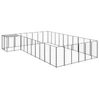  Dog Kennel Black 19.36 m² Steel