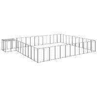  Dog Kennel Black 37.51 m² Steel