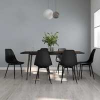  Dining Chairs 6 pcs Black PP