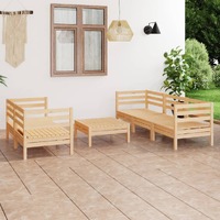  6 Piece Garden Lounge Set Solid Pinewood
