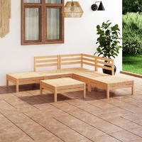  6 Piece Garden Lounge Set Solid Pinewood