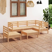 6 Piece Garden Lounge Set Solid Pinewood