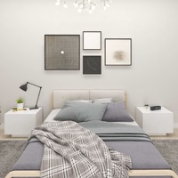  Bedside Cabinet White 100x35x40 cm Engineered Wood