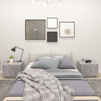  Bedside Cabinet Concrete Grey 100x35x40 cm Engineered Wood