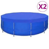  Pool Covers 2 pcs PE Round 460 cm 90 g/m²