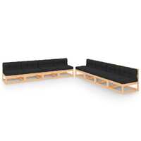  8 Piece Garden Lounge Set with Cushions Solid Pinewood