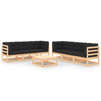  7 Piece Garden Lounge Set with Cushions Solid Pinewood