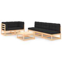  6 Piece Garden Lounge Set with Cushions Solid Pinewood