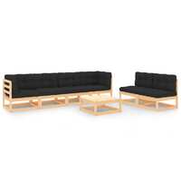  7 Piece Garden Lounge Set with Cushions Solid Pinewood