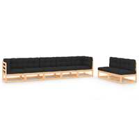  7 Piece Garden Lounge Set with Cushions Solid Pinewood