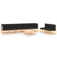  8 Piece Garden Lounge Set with Cushions Solid Pinewood