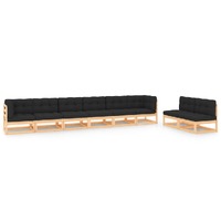  8 Piece Garden Lounge Set with Cushions Solid Pinewood